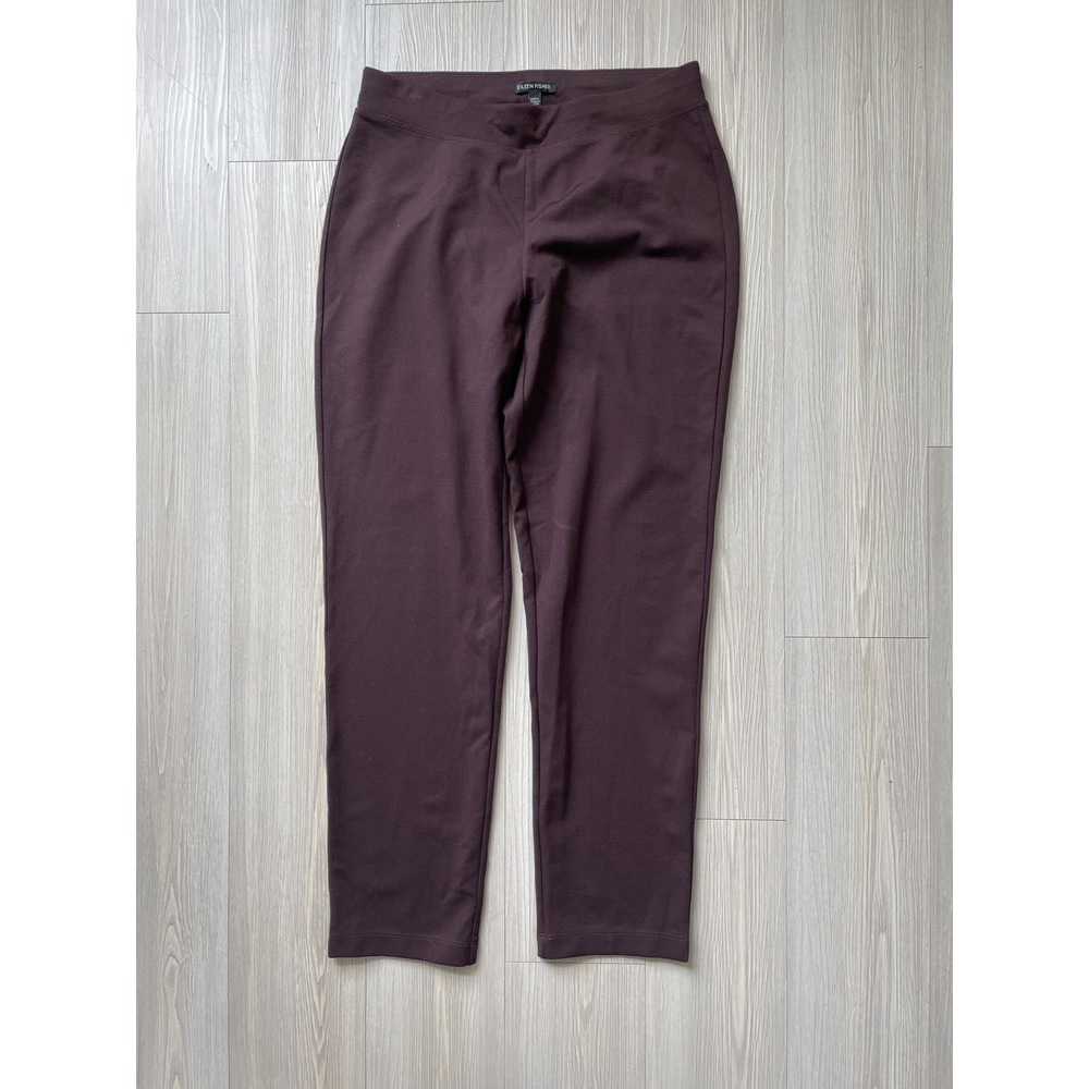 Eileen Fisher Women's Eggplant Purple Crepe Stretch Pants Size Small